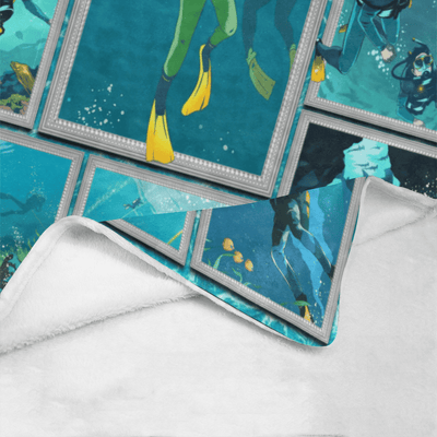 3d Scuba Diving Diver Ocean Gifts Fleece Blanket
