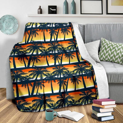 Summer Palm Tree Pattern Print Design Fleece Blanket
