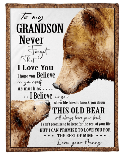 Never Forget That I Love You Best Gift For Bear Lovers Fleece Blanket