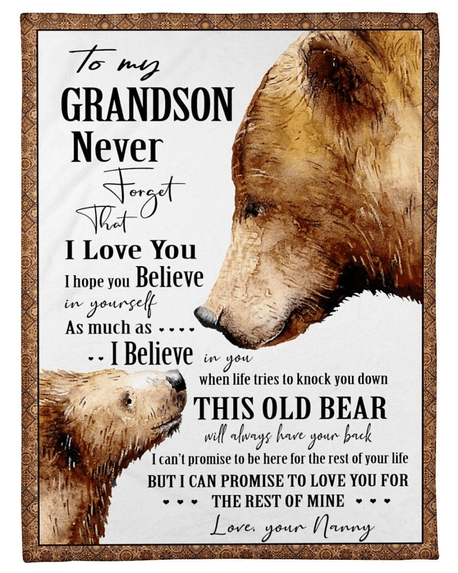 Never Forget That I Love You Best Gift For Bear Lovers Fleece Blanket