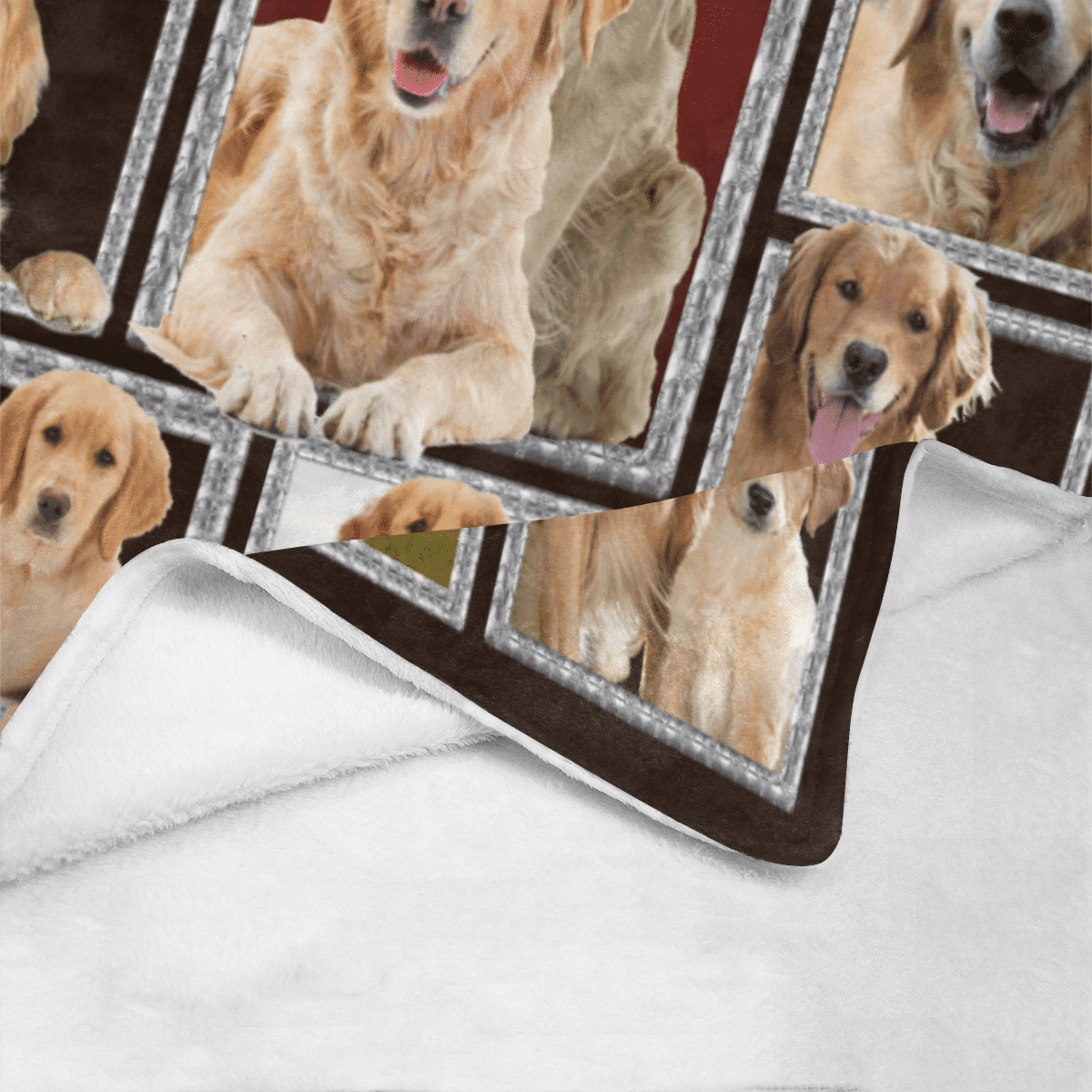 3d Golden Retriever Dog Fleece Blanket