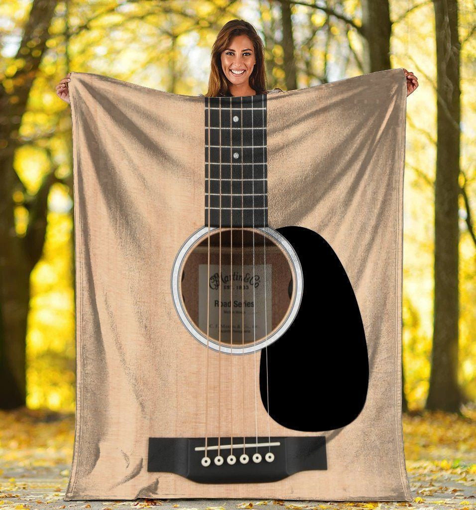 Gift For Son Acoustic Guitar Printed Fleece Blanket