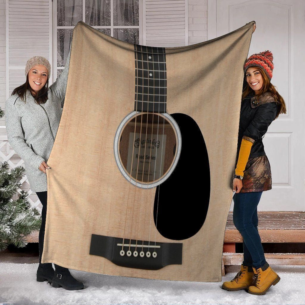 Gift For Son Acoustic Guitar Printed Fleece Blanket