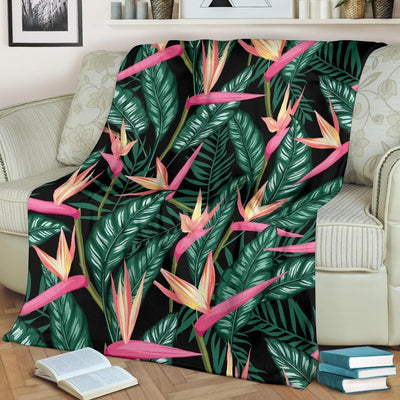 Wild Life Forest Flower Pattern Print Design Fleece Blanket
