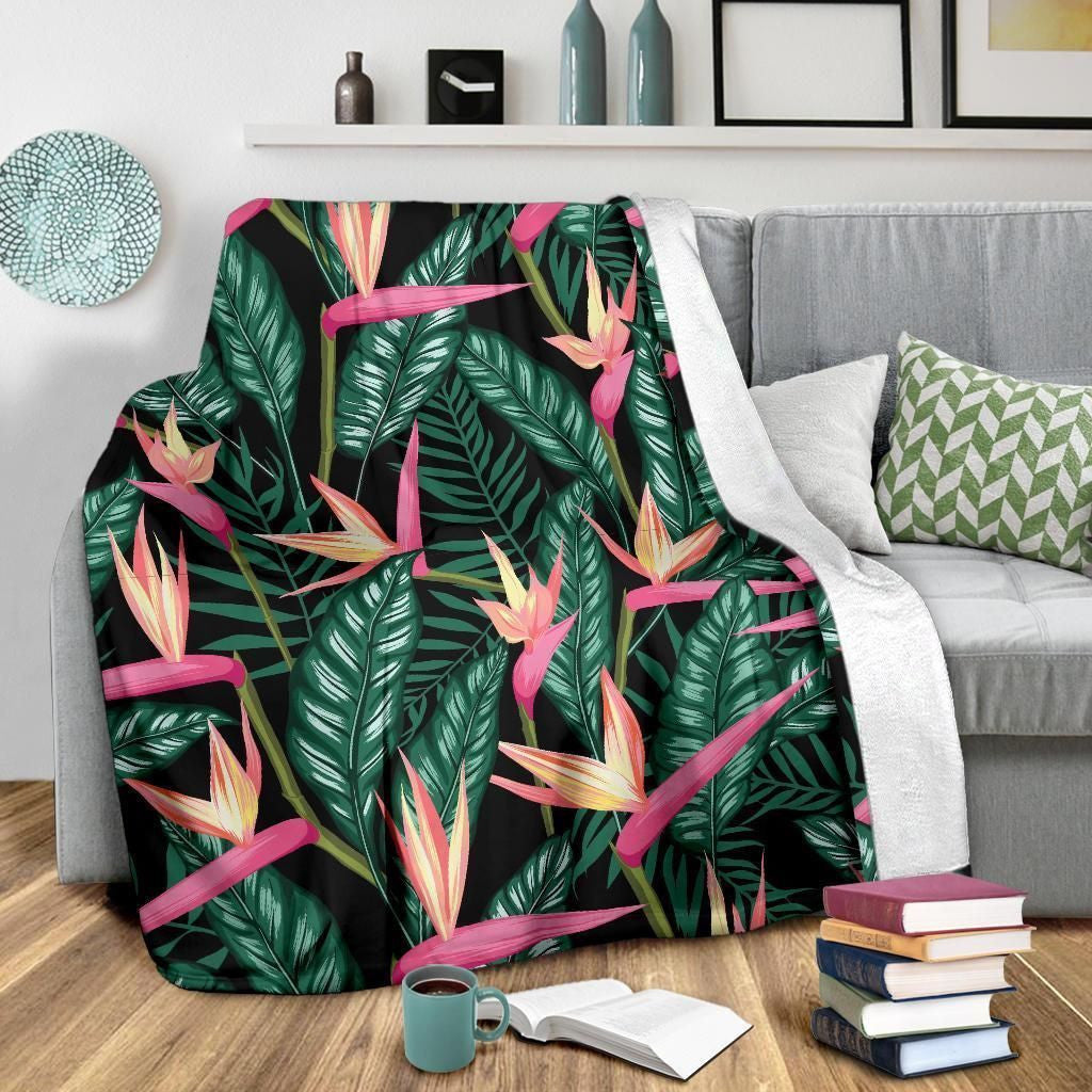Wild Life Forest Flower Pattern Print Design Fleece Blanket