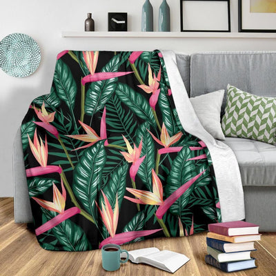 Wild Life Forest Flower Pattern Print Design Fleece Blanket