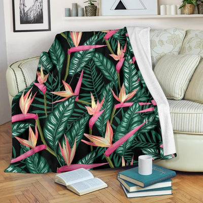 Wild Life Forest Flower Pattern Print Design Fleece Blanket