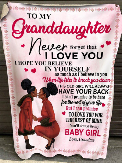Black Girl The Rest Of Mine Grandma Gift For Granddaughter Fleece Blanket