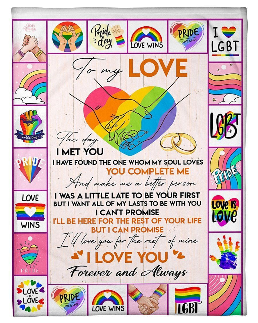 Lgbt Blanket I Love You Forever And Always Giving Your Love Fleece Blanket