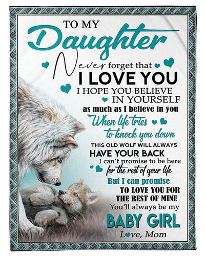 Love You For The Rest Of Mine Wolf Design Gifts For Daughters Fleece Blanket