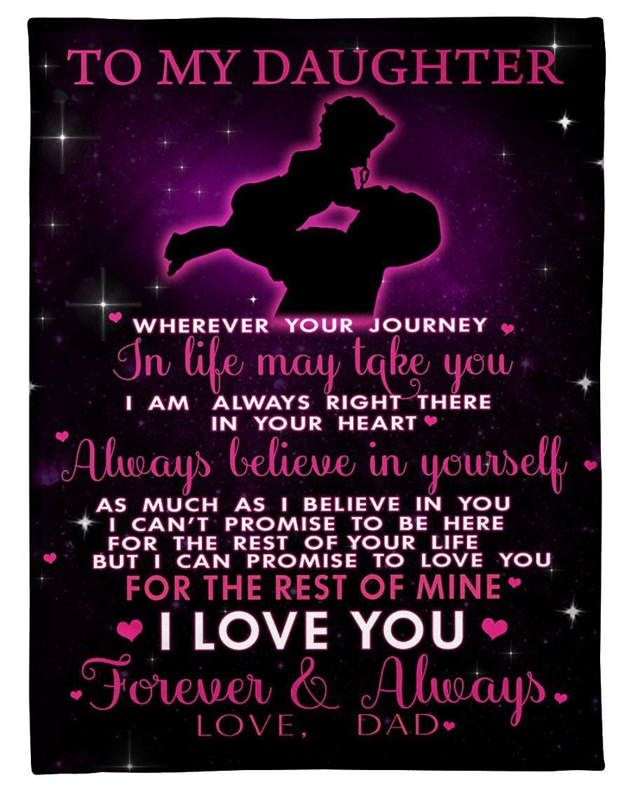 To Daughter Always Believe In Yourself As Much As I Believe In You Fleece Blanket Fleece Blanket
