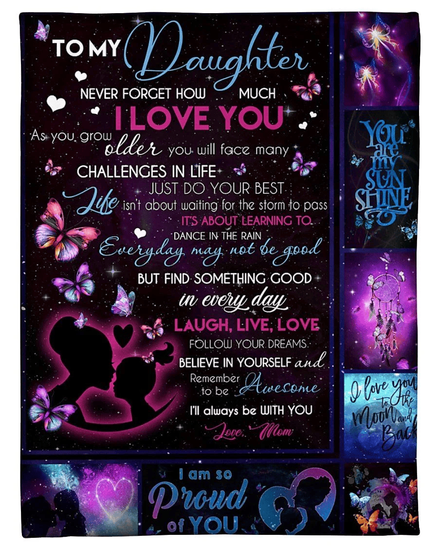 Lovely Message From Mom Gifts For Daughters Fleece Blanket