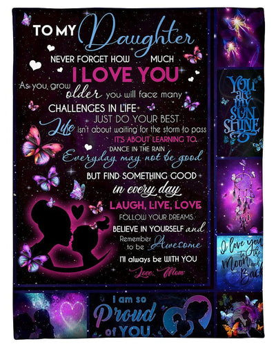 Lovely Message From Mom Gifts For Daughters Fleece Blanket