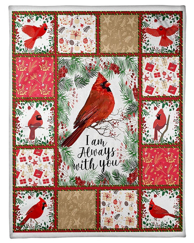 I Am Always With You Unique Red Bird Design Gifts For Bird Lovers Fleece Blanket