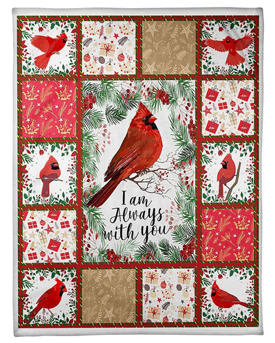 I Am Always With You Unique Red Bird Design Gifts For Bird Lovers Fleece Blanket