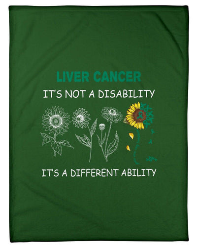 Liver Cancer It's A Different Ability Not A Disability Fleece Blanket