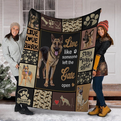 Live Like Someone German Shepherd Dog Fleece Blanket