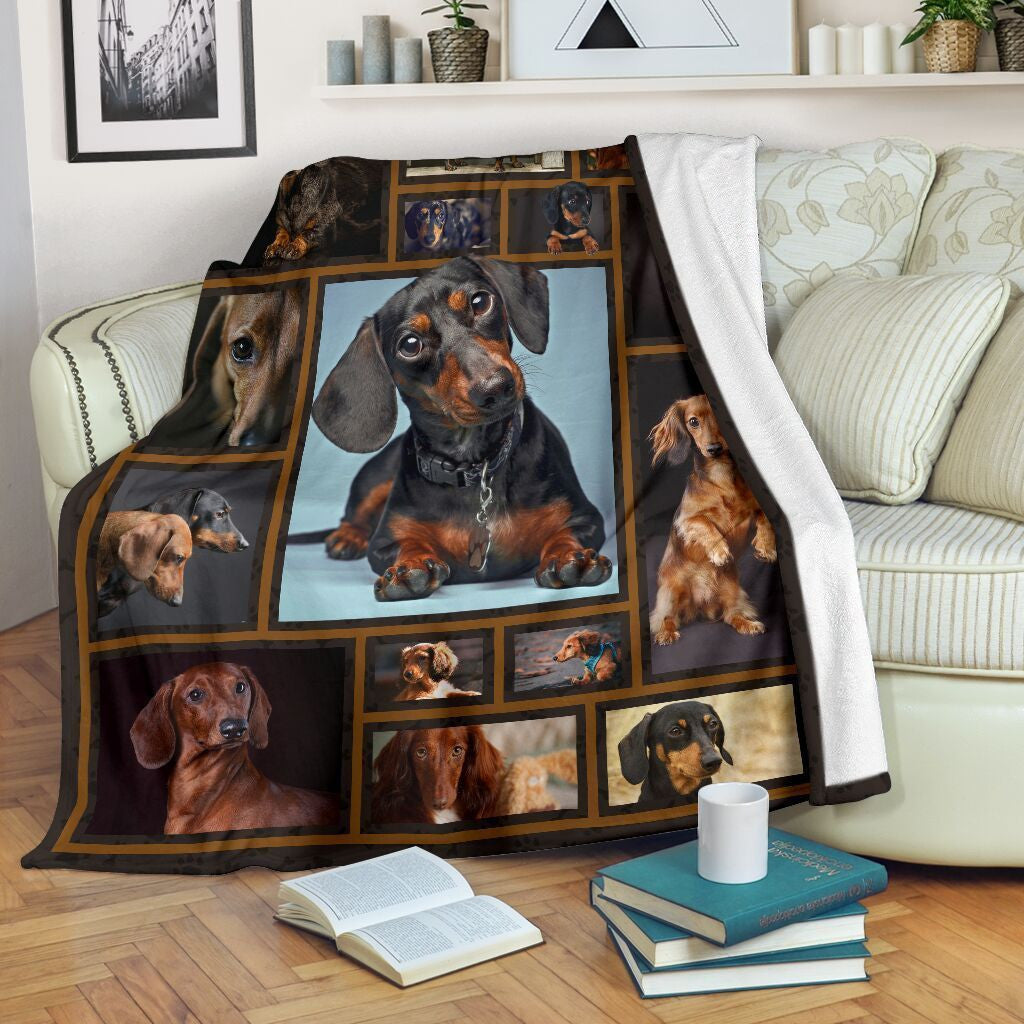3d Dachshund For Dog Lovers Fleece Blanket