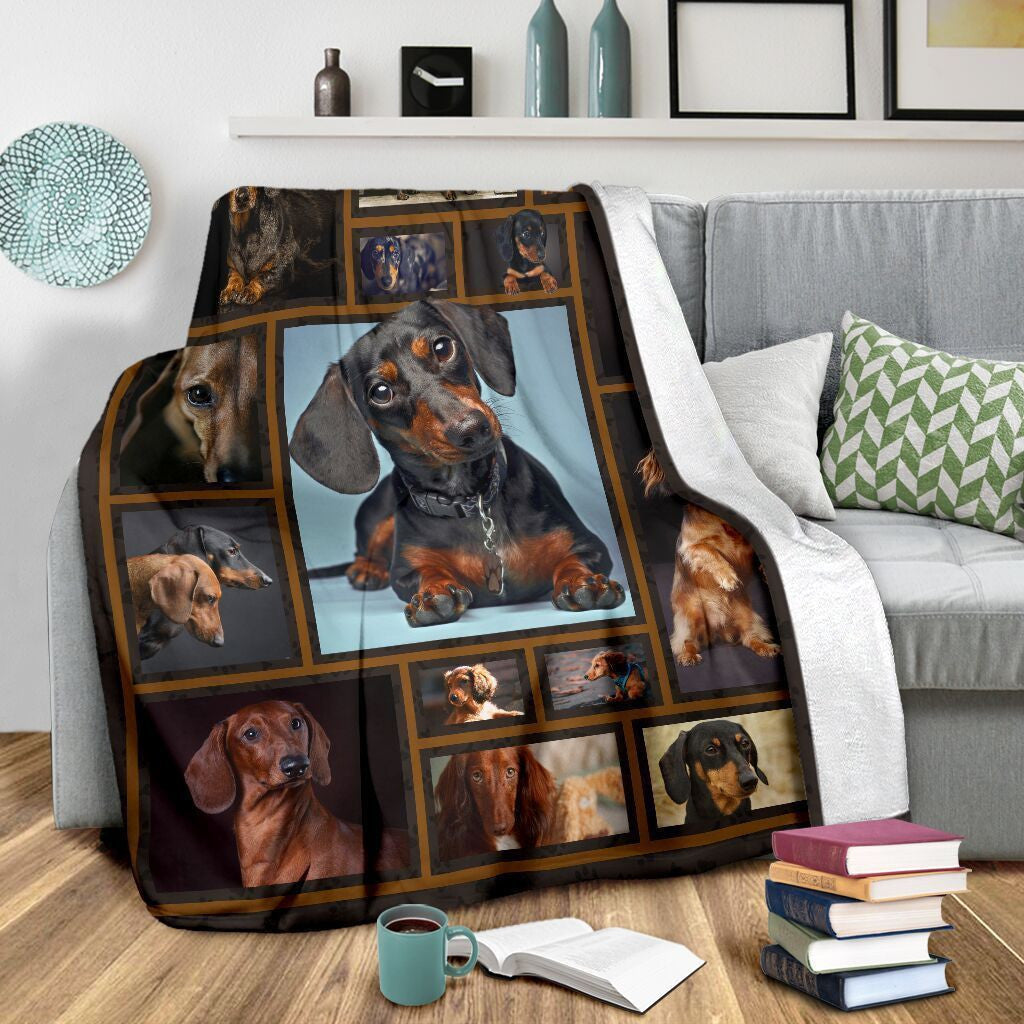 3d Dachshund For Dog Lovers Fleece Blanket