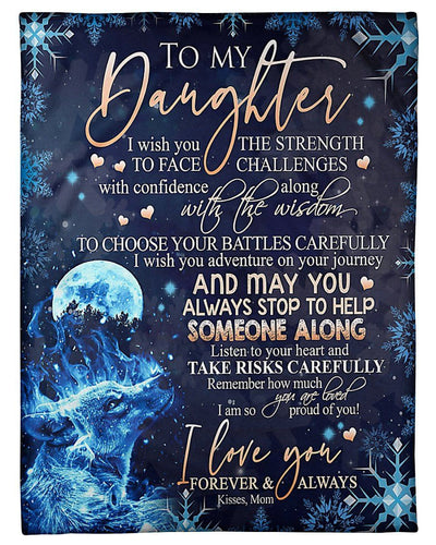 Listen To Your Heart And Take Risks Carefully Great Gift From Mom To Daughter Fleece Blanket