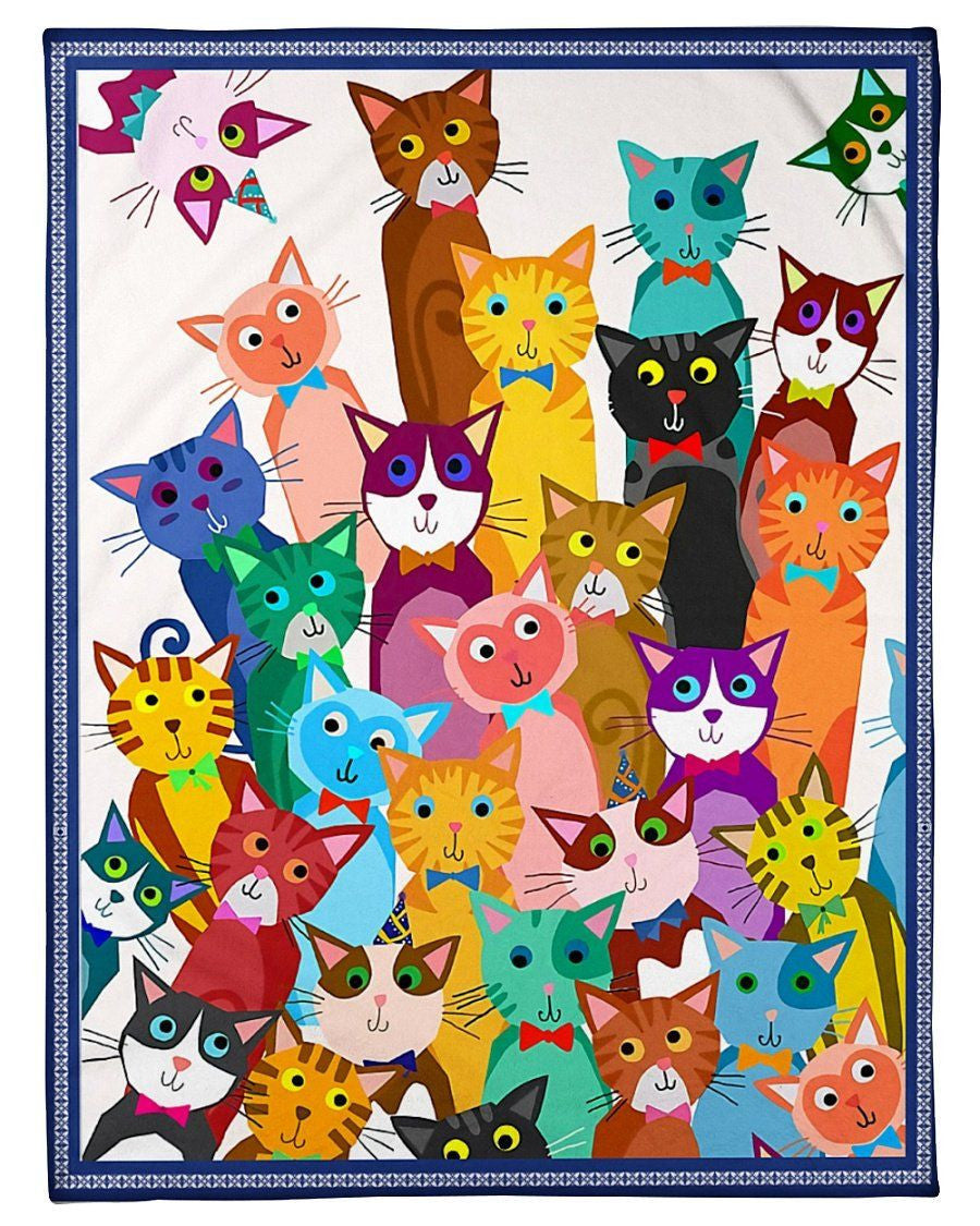 Lovely Cats Multi Design Gifts For Cat Lovers Fleece Blanket