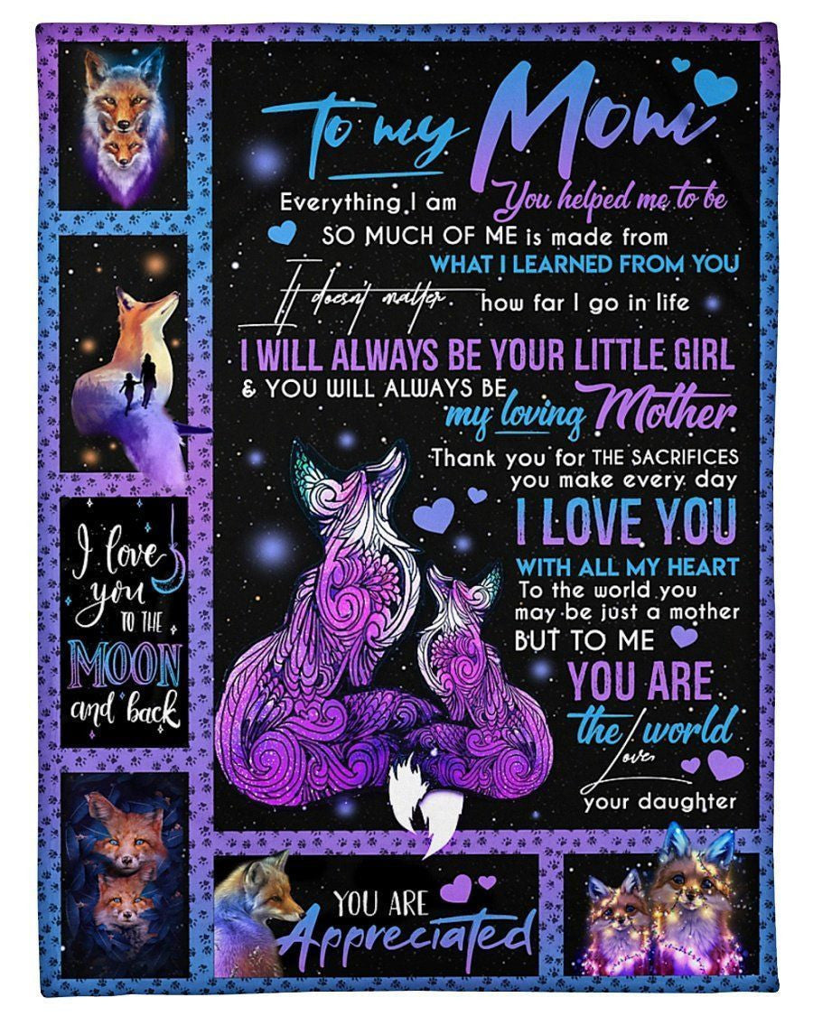 Fox Fleece Blanket Gift For Mom You Are The World