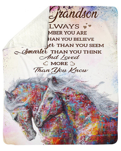 Always Remember You Are Smarter Than You Think Great Gift For Grandson Fleece Blanket