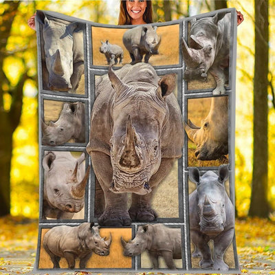 Rhino Blanket Custom Design Gift For Rhino Lovers