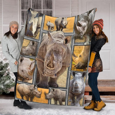 Rhino Blanket Custom Design Gift For Rhino Lovers