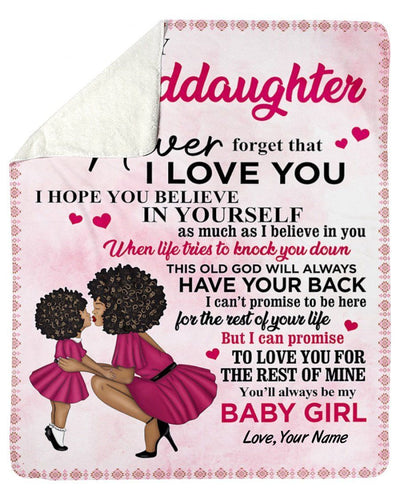 Nanie To My Granddaughter Fleece Blanket Believe In Youself Sherpa Blanket