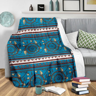 Dream Catcher Aztec Blue Fleece Blanket