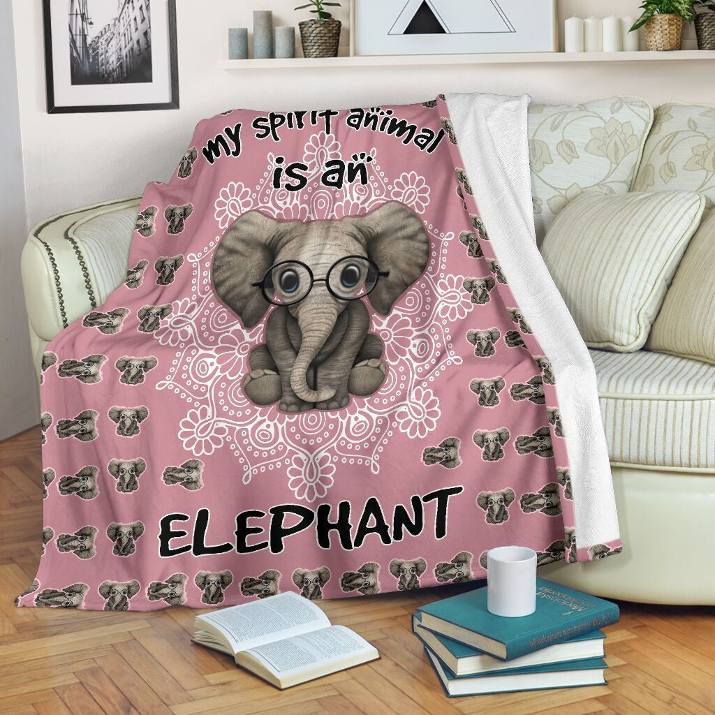 My Spirit Animal Is An Elephant Fleece Blanket Fleece Blanket