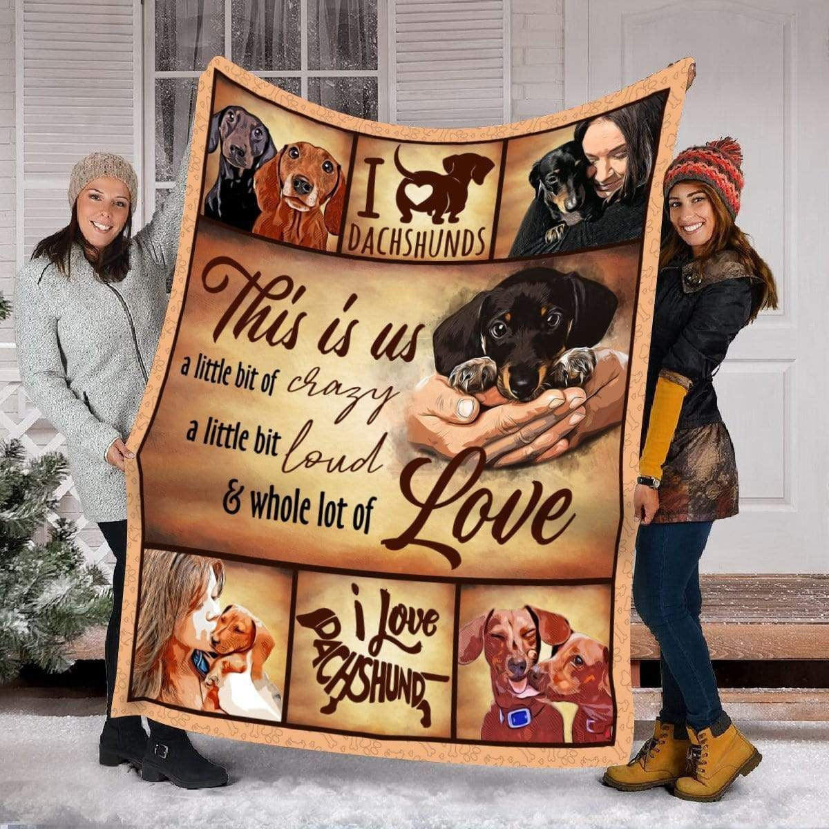 This Is Is Crazy Loud And Love Dachshund Fleece Blanket Gift For Dog Lovers