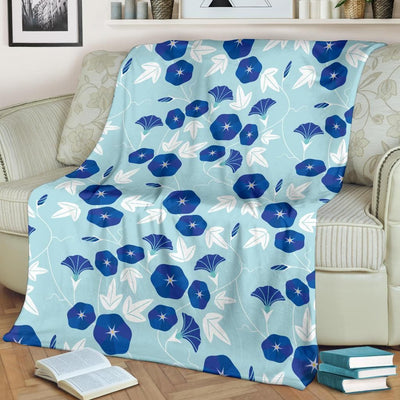 Morning Glory Pattern Print Design Fleece Blanket