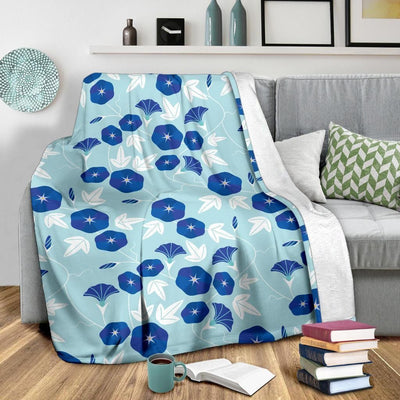 Morning Glory Pattern Print Design Fleece Blanket