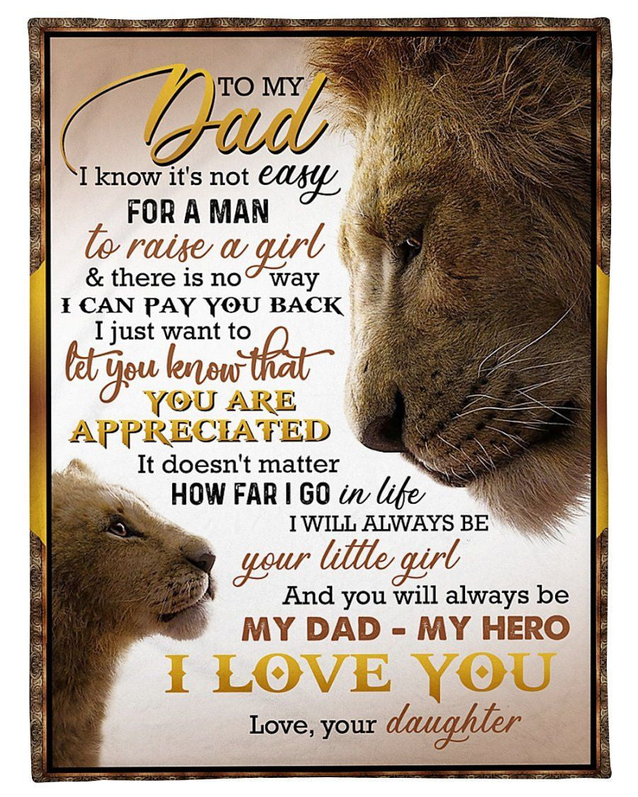 I'll Always Be Your Little Girl Giving Dad Blanket Fleece Blanket