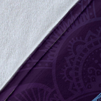 Abstracted Mandala Butterfly Printed Fleece Blanket