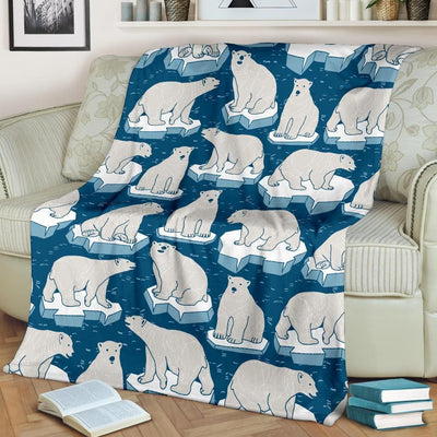 Polar Bear Winter Pattern Print Design Fleece Blanket