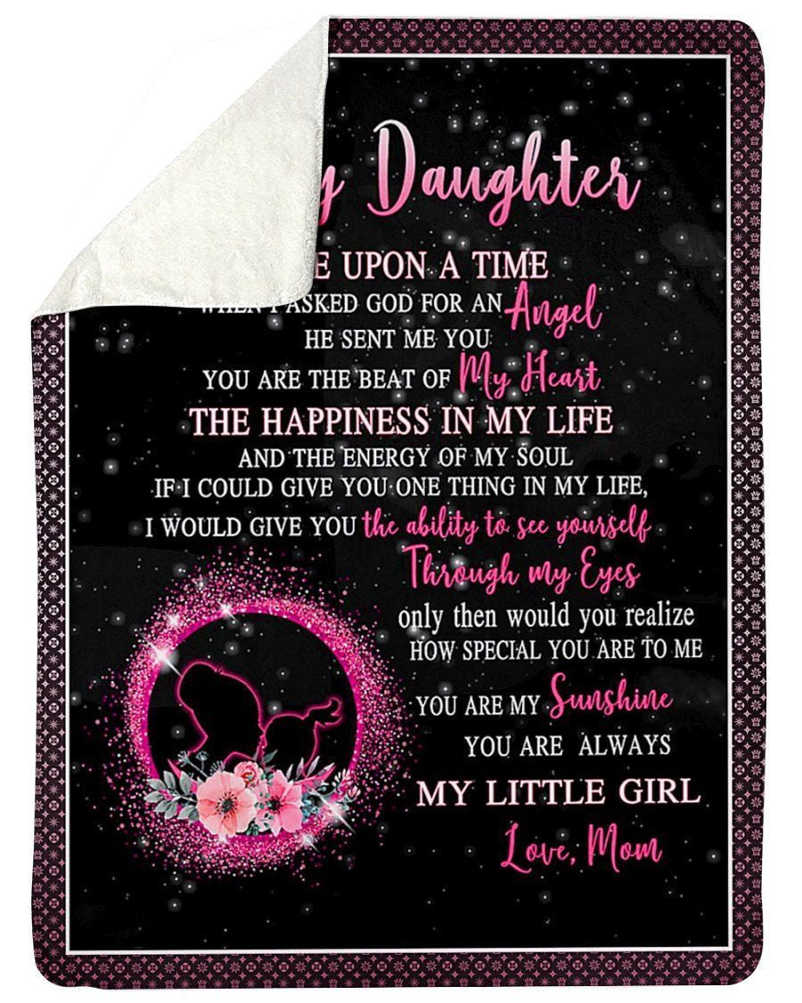 The Happiness In My Life To My Daughter Fleece Blanket Sherpa Blanket