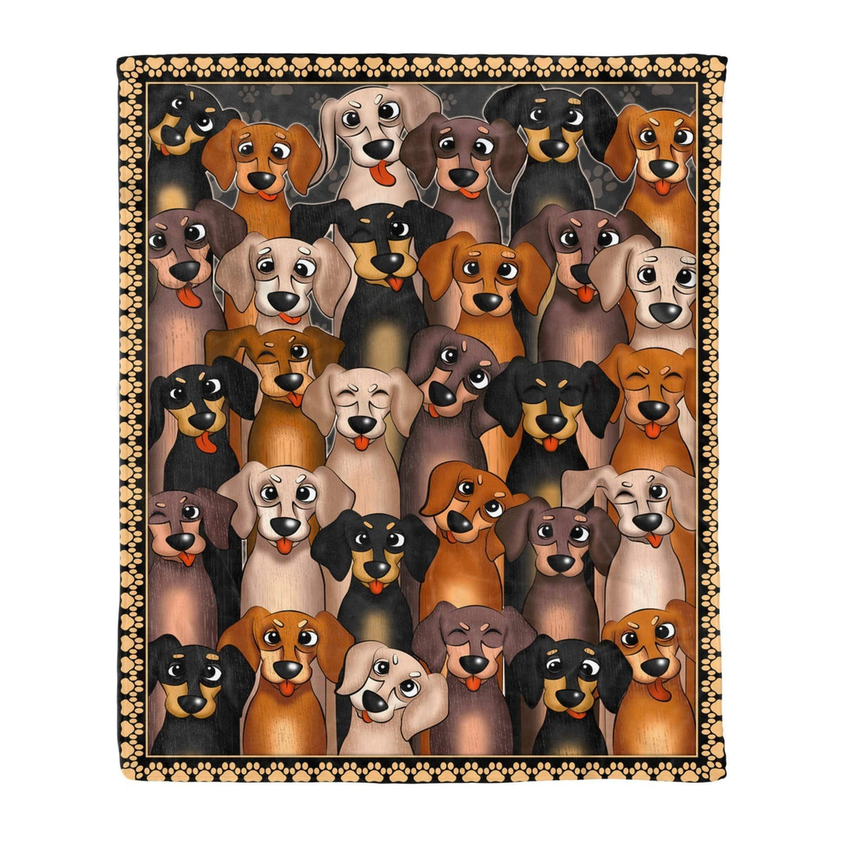 Collection Dachshund Cartoon Printed Fleece Blanket