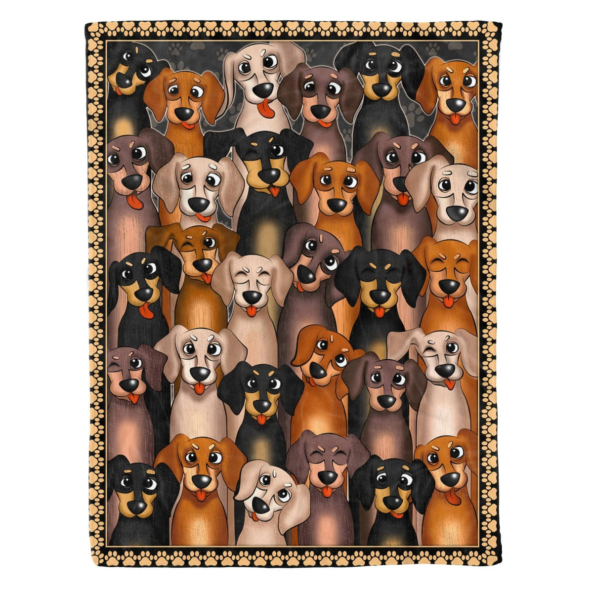 Collection Dachshund Cartoon Printed Fleece Blanket