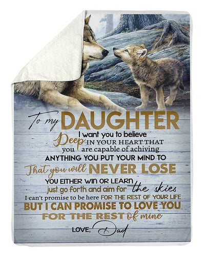 Love Message From Dad To Daughter Fleece Blanket