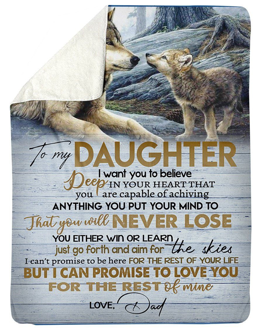 Love Message From Dad To Daughter Fleece Blanket