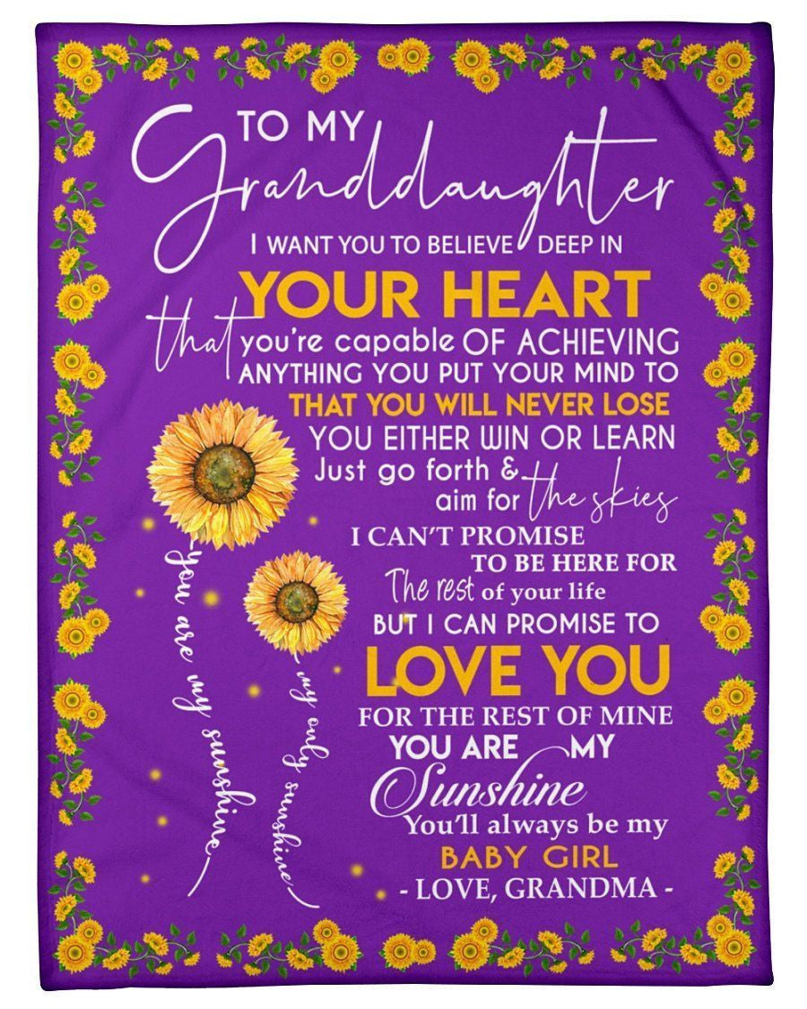 Babygirl Of Grandma Gift For Granddaughter Blanket Fleece Blanket