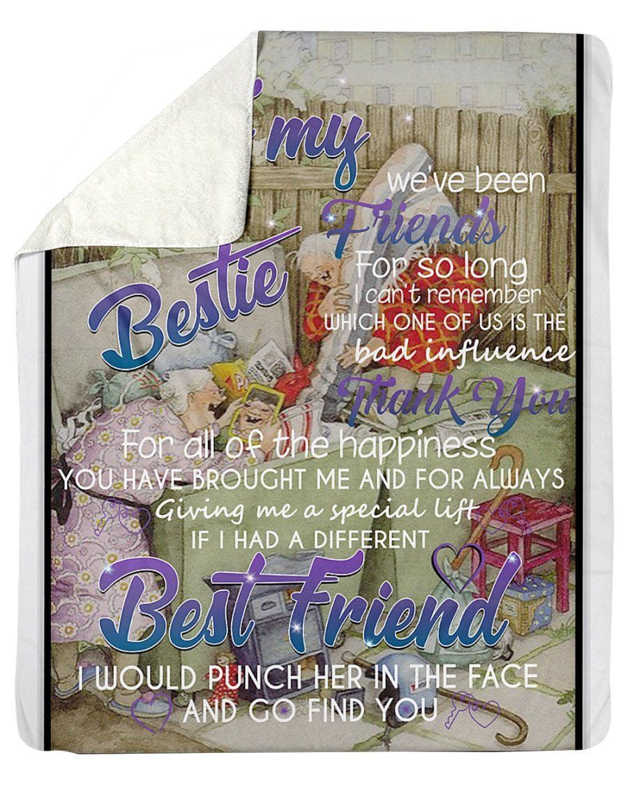 To My Bestie Gift For Best Friend Freece Blanket Fleece Blanket