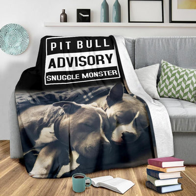 Pit Bull Advisory Snuggle Monster Printed Fleece Blanket