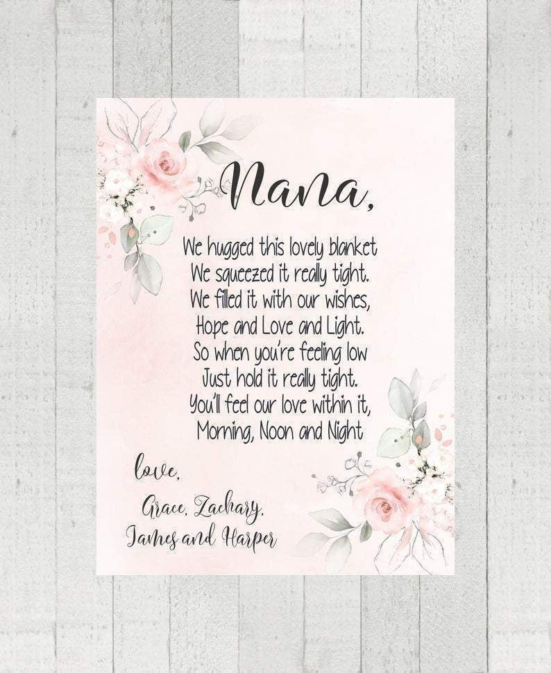 Gift For Nana Blanket With Meaningful Words Hope And Love And Light