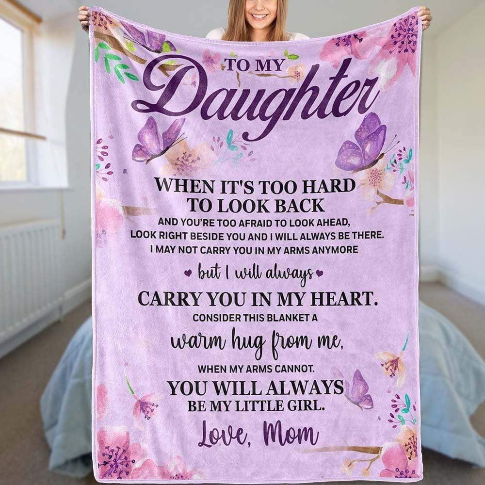 To My Daughter Carry You In My Heart Soft Fleece Blanket
