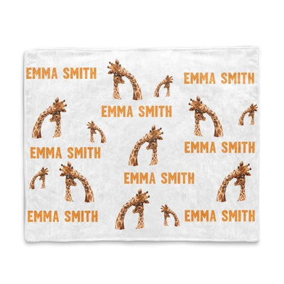 Giraffe Birthday Gift Emma Smith Custom Name Fleece Blanket