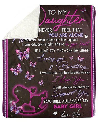To My Daughter From Mom Gift Fleece Blanket